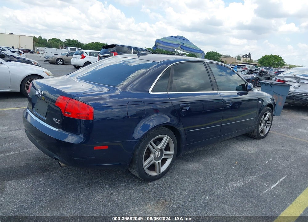 2006 AUDI A4 2.0T VIN: WAUDF78E26A230177