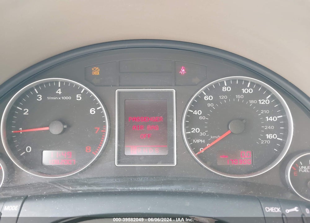 2006 AUDI A4 2.0T VIN: WAUDF78E26A230177