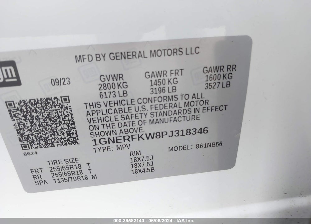 2023 CHEVROLET TRAVERSE FWD LS VIN: 1GNERFKW8PJ318346
