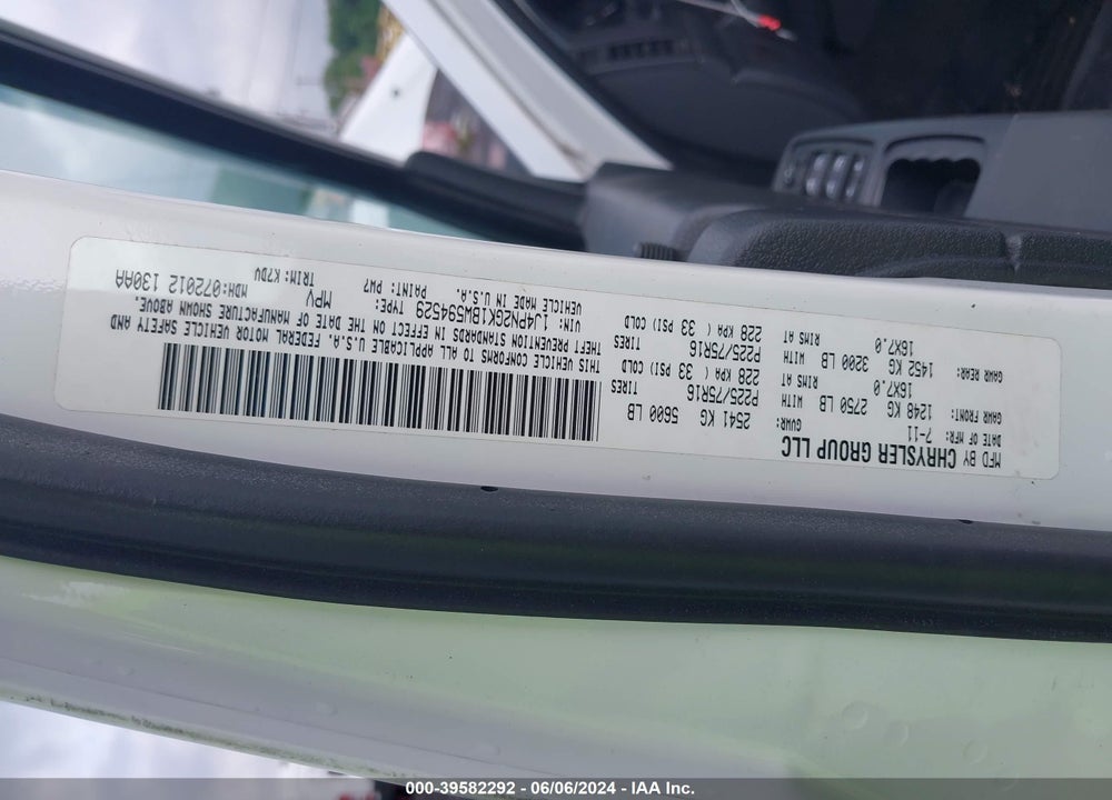 2011 JEEP LIBERTY VIN: 1J4PN2GK1BW594529