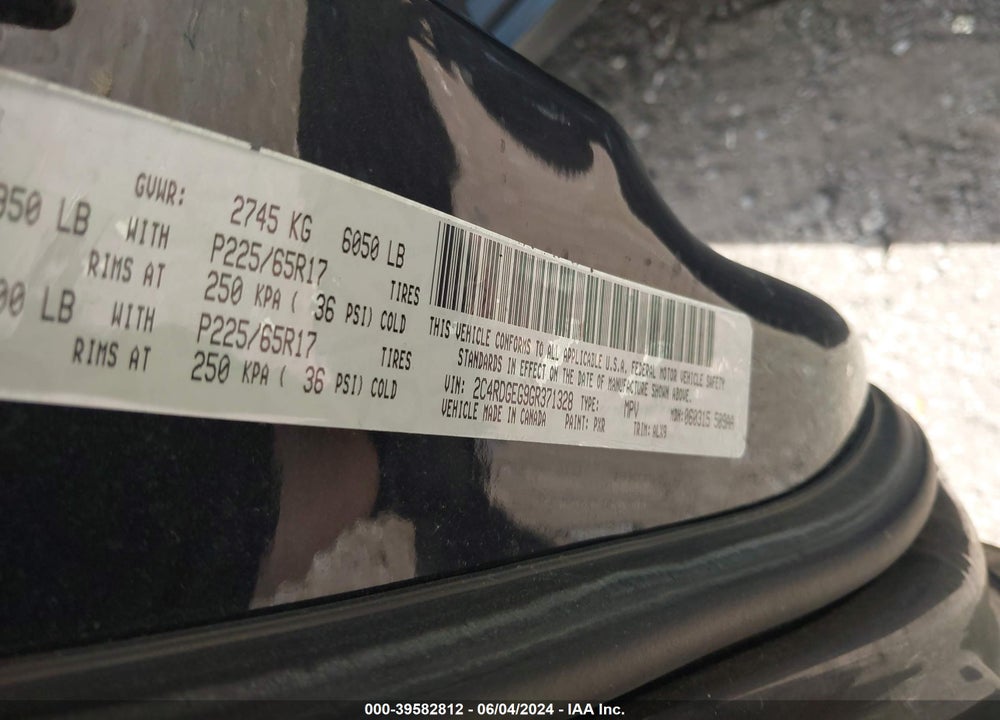 2016 DODGE GRAND CARAVAN R/T VIN: 2C4RDGEG9GR371328
