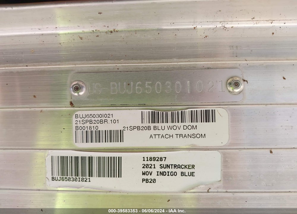 2021 SUNTRACKER OTHER VIN: BUJ65030I021