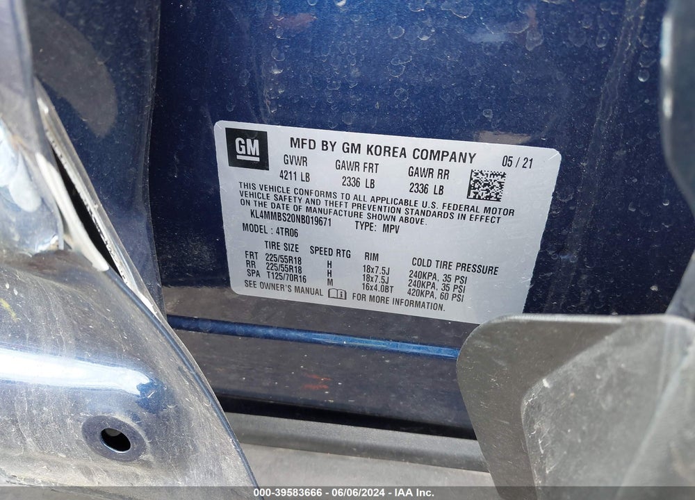 2022 BUICK ENCORE GX FWD PREFERRED VIN: KL4MMBS20NB019671