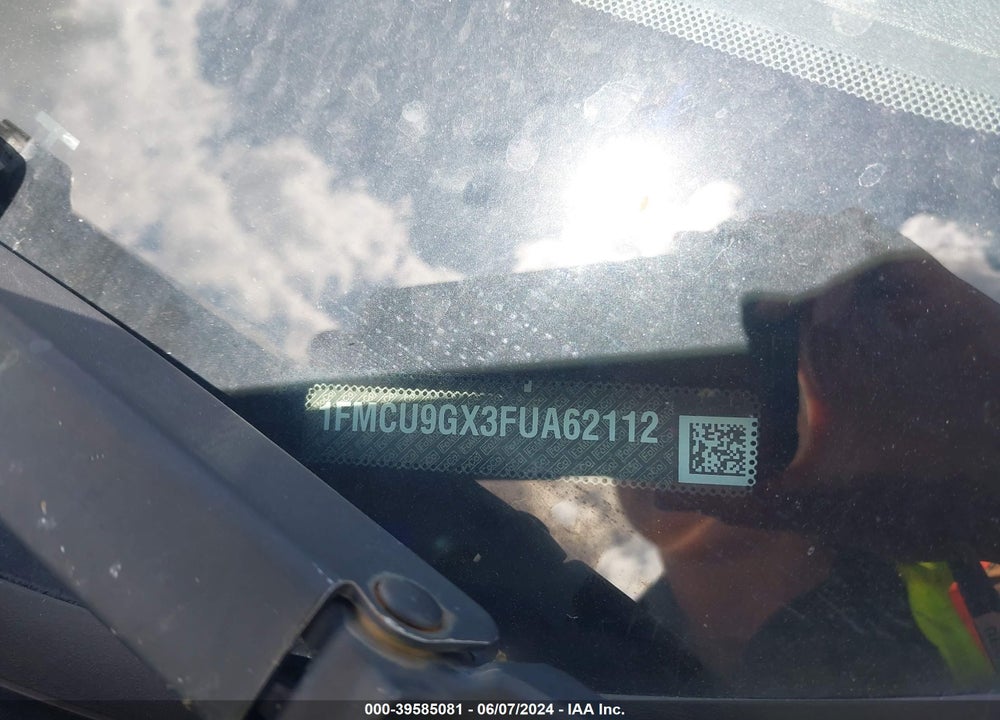 2015 FORD ESCAPE SE VIN: 1FMCU9GX3FUA62112