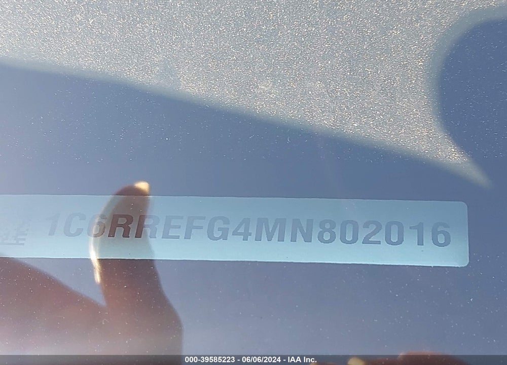 2021 RAM 1500 LONE STAR 4X2 5'7 BOX VIN: 1C6RREFG4MN802016