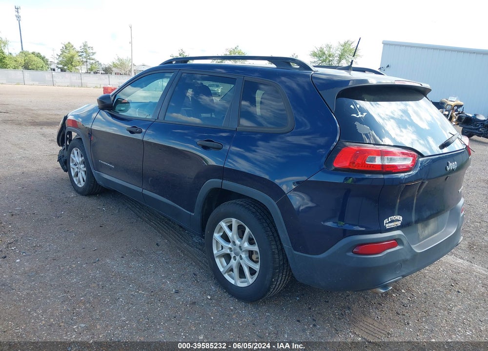 2016 JEEP CHEROKEE SPORT VIN: 1C4PJLAB3GW190395