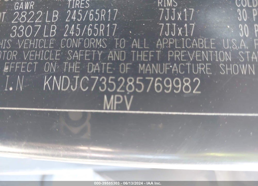 2008 KIA SORENTO LX VIN: KNDJC735285769982