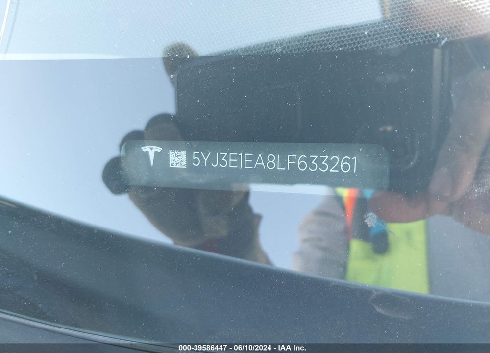 2020 TESLA MODEL 3 VIN: 5YJ3E1EA8LF633261