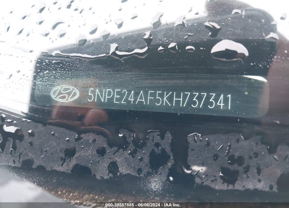 2019 HYUNDAI SONATA SE VIN: 5NPE24AF5KH737341