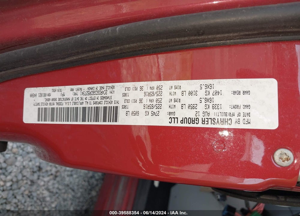 2013 DODGE GRAND CARAVAN SXT VIN: 2C4RDGCG6DR527341
