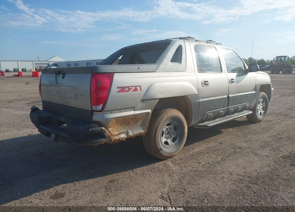 2002 CHEVROLET AVALANCHE 1500 VIN: 3GNEK13T52G231896