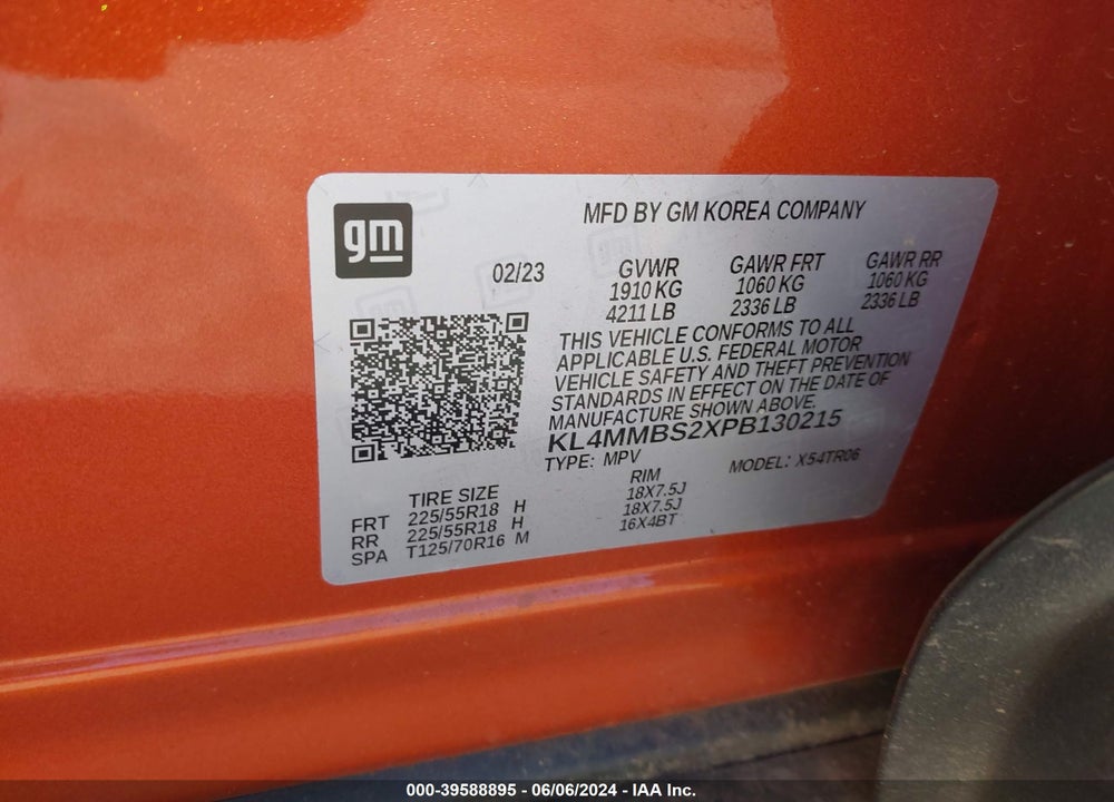 2023 BUICK ENCORE GX PREFERRED FWD VIN: KL4MMBS2XPB130215