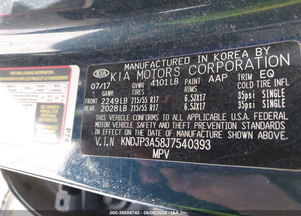2018 KIA SOUL VIN: KNDJP3A58J7540393