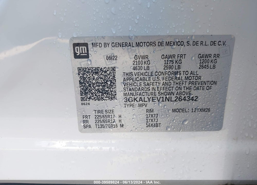 2022 GMC TERRAIN AWD AT4 VIN: 3GKALYEV1NL264342