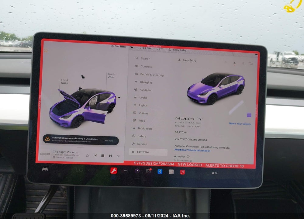 2021 TESLA MODEL Y LONG RANGE DUAL MOTOR ALL-WHEEL DRIVE VIN: 5YJYGDEEXMF293584