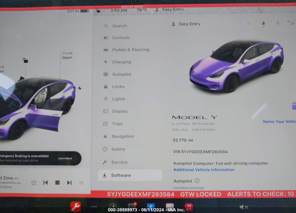 2021 TESLA MODEL Y LONG RANGE DUAL MOTOR ALL-WHEEL DRIVE VIN: 5YJYGDEEXMF293584