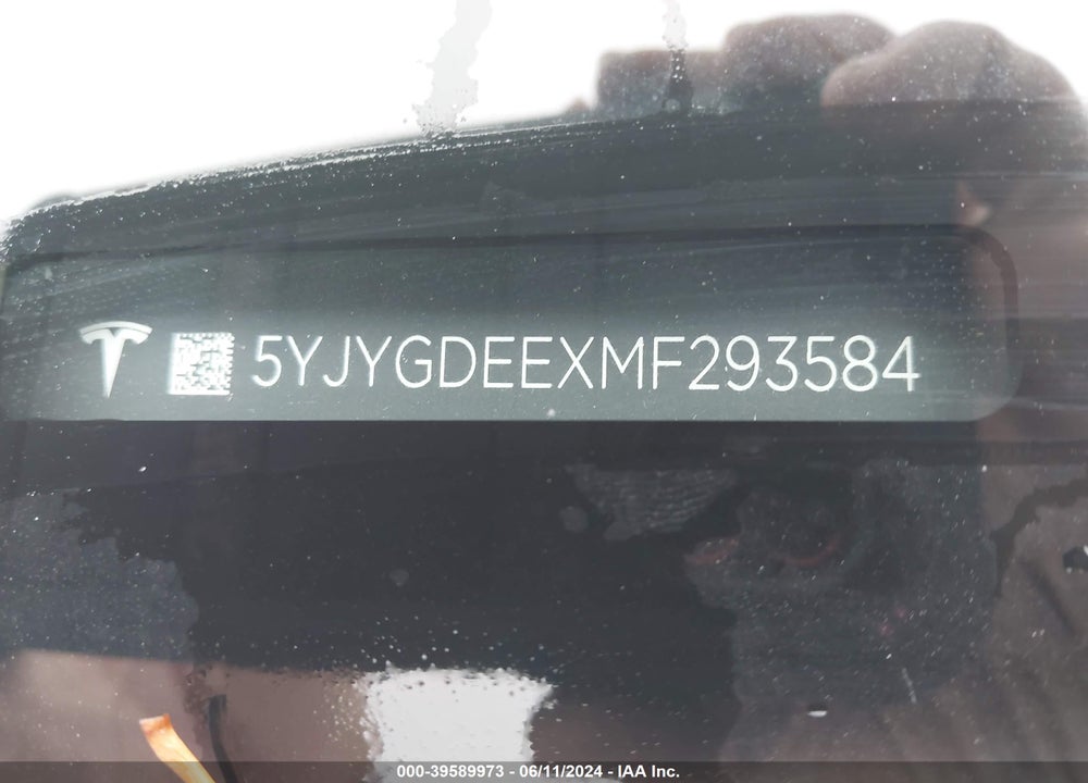 2021 TESLA MODEL Y LONG RANGE DUAL MOTOR ALL-WHEEL DRIVE VIN: 5YJYGDEEXMF293584