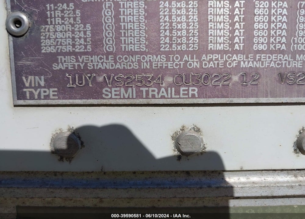 2012 UTILITY TRAILER MFG --- VIN: 1UYVS2534CU302212
