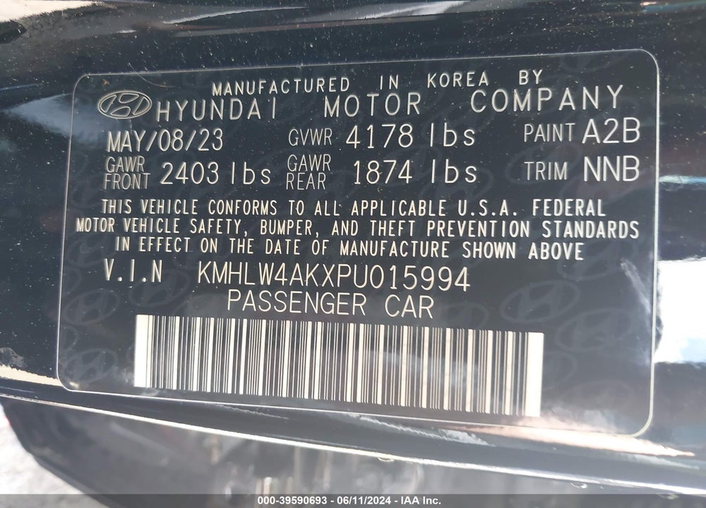 2023 HYUNDAI ELANTRA N VIN: KMHLW4AKXPU015994