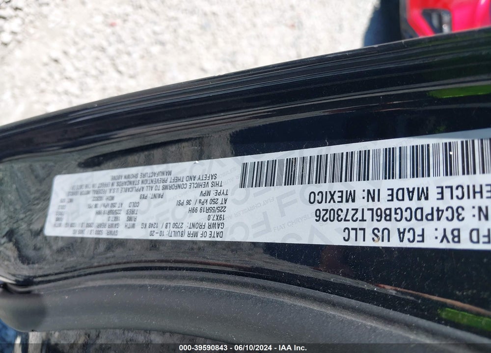 2020 DODGE JOURNEY CROSSROAD VIN: 3C4PDCGB6LT273026