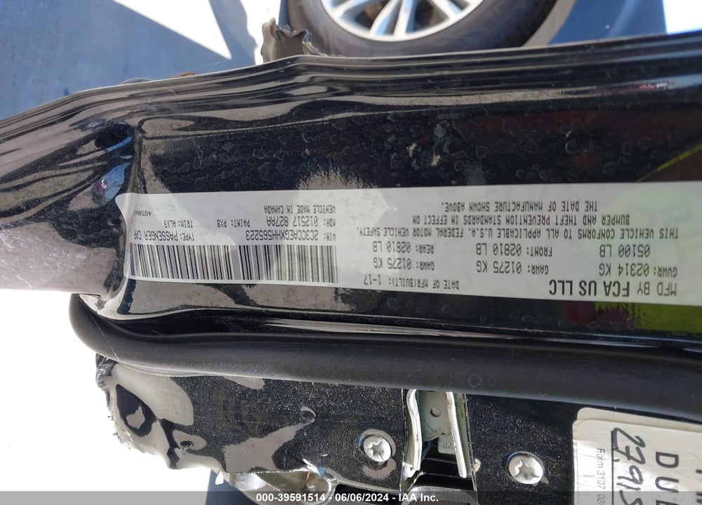 2017 CHRYSLER 300C VIN: 2C3CCAEGXHH565223