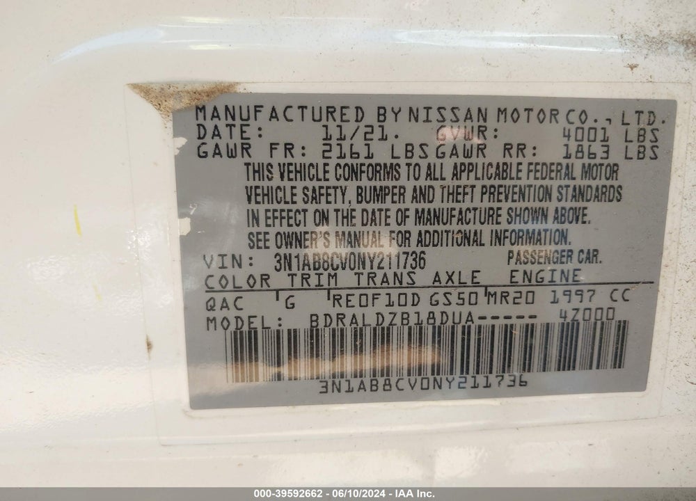 2022 NISSAN SENTRA SV XTRONIC CVT VIN: 3N1AB8CV0NY211736