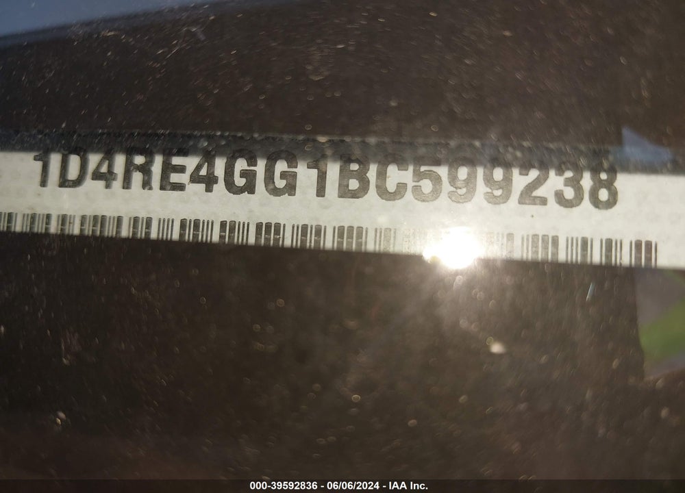 2011 DODGE DURANGO CREW VIN: 1D4RE4GG1BC599238