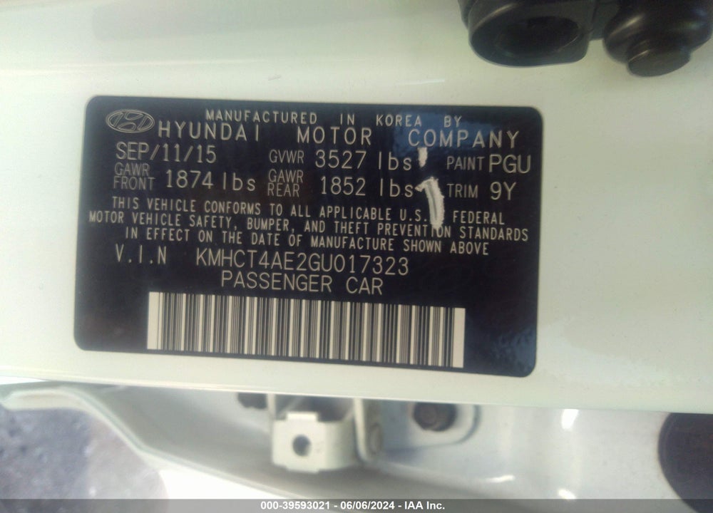 2016 HYUNDAI ACCENT SE VIN: KMHCT4AE2GU017323