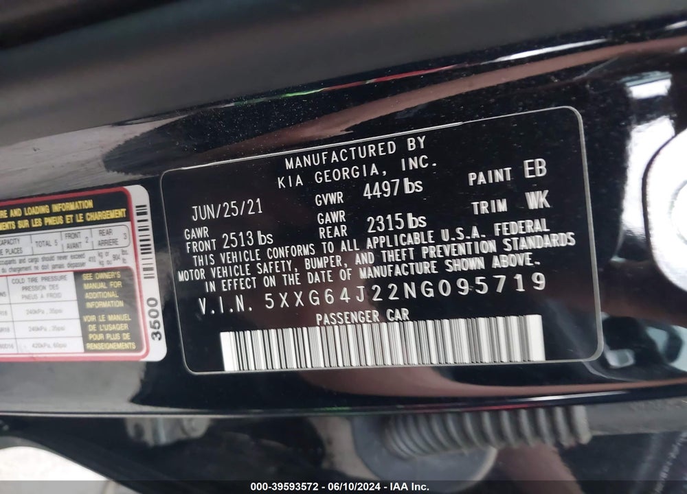 2022 KIA K5 GT LINE VIN: 5XXG64J22NG095719