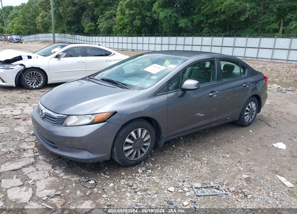 2012 HONDA CIVIC LX VIN: 19XFB2F52CE098849