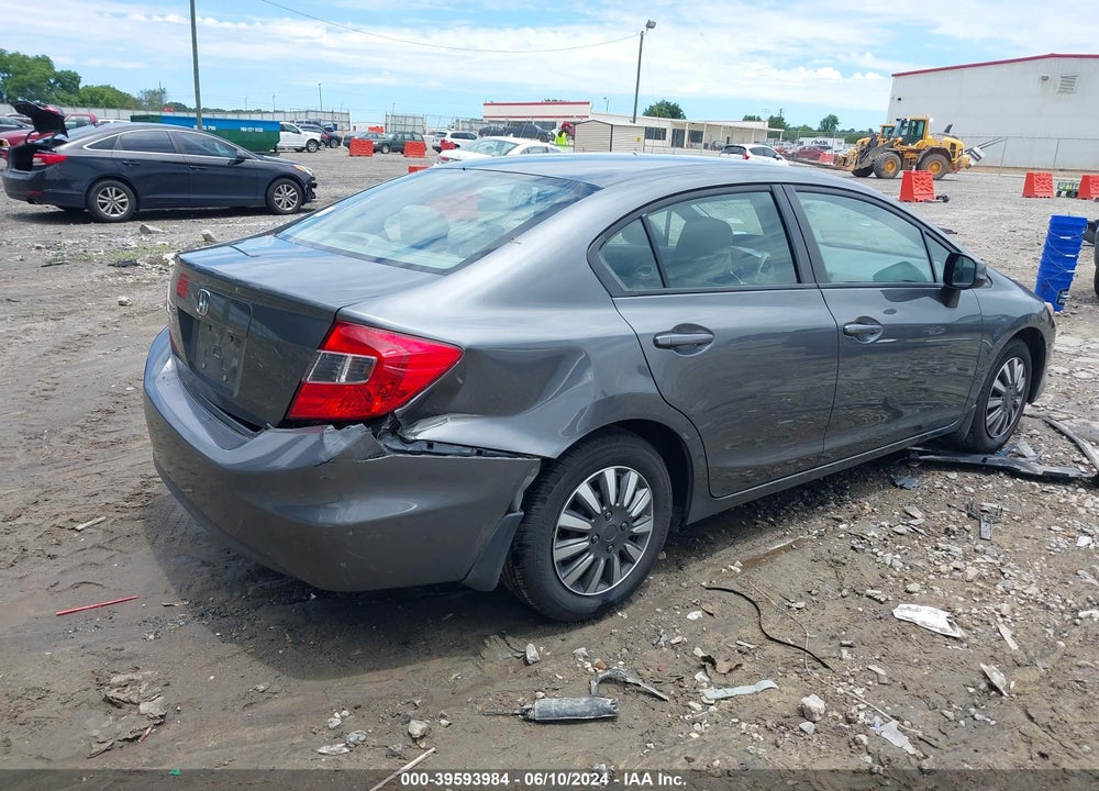 2012 HONDA CIVIC LX VIN: 19XFB2F52CE098849