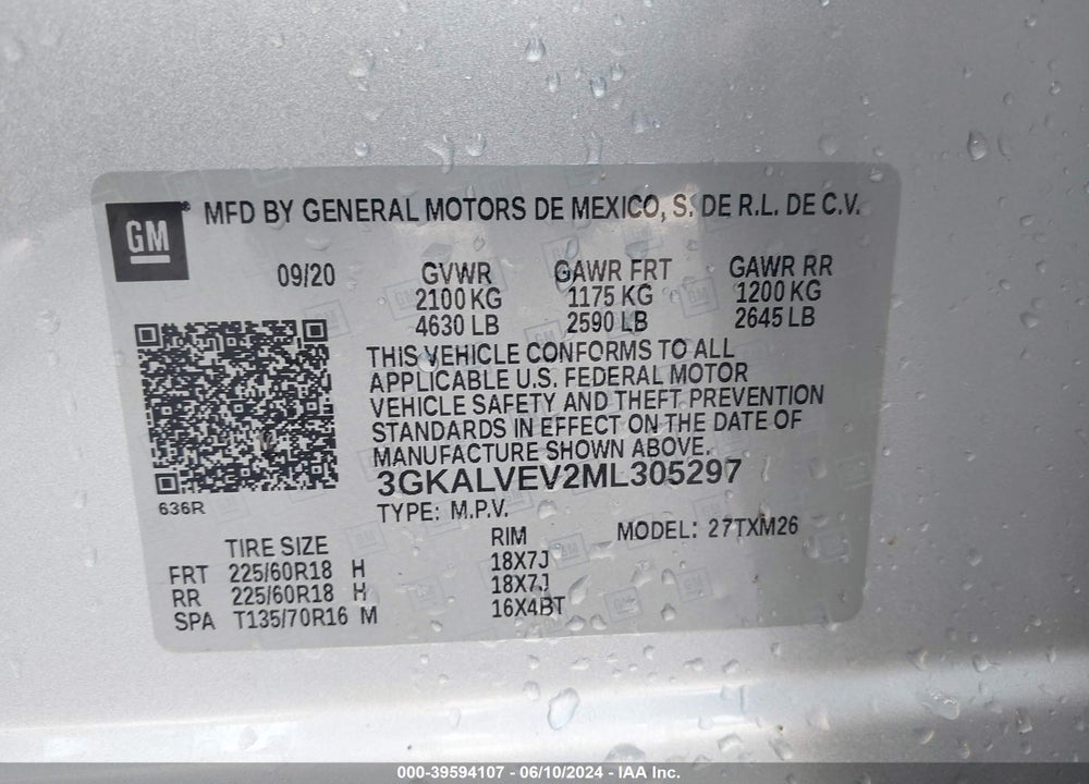 2021 GMC TERRAIN AWD SLT VIN: 3GKALVEV2ML305297