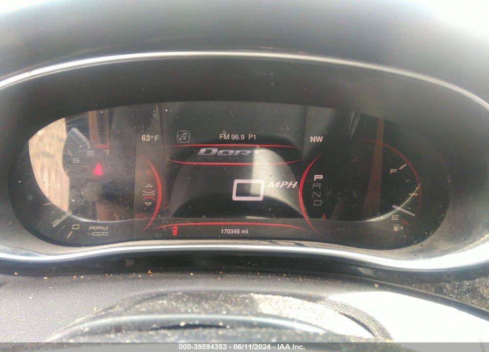2013 DODGE DART LIMITED VIN: 1C3CDFCA6DD333945