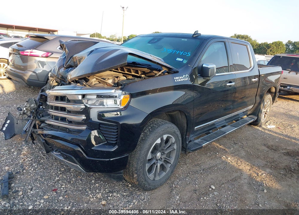 2022 CHEVROLET SILVERADO 1500 4WD SHORT BED HIGH COUNTRY VIN: 3GCUDJET4NG522373