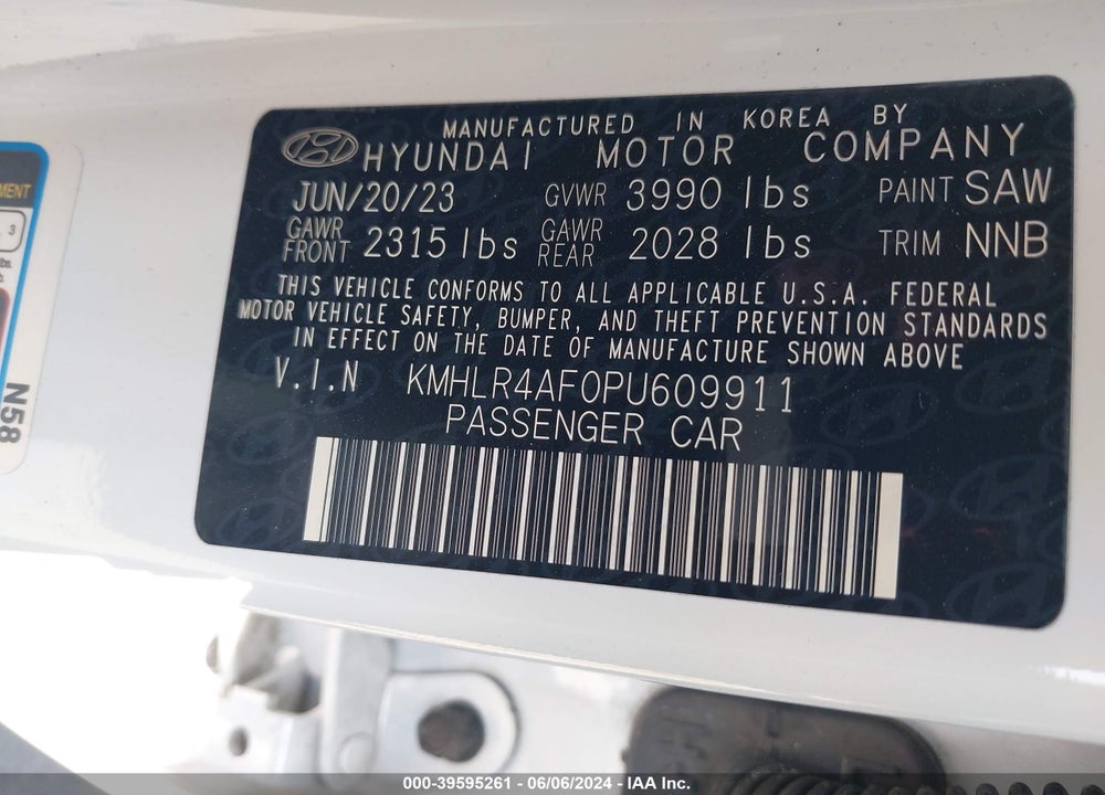 2023 HYUNDAI ELANTRA N LINE VIN: KMHLR4AF0PU609911