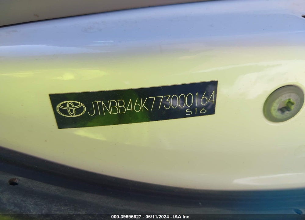2007 TOYOTA CAMRY HYBRID VIN: JTNBB46K773000164