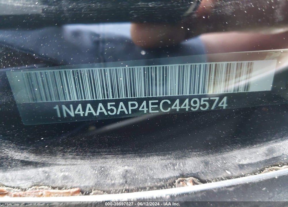 2014 NISSAN MAXIMA 3.5 S VIN: 1N4AA5AP4EC449574