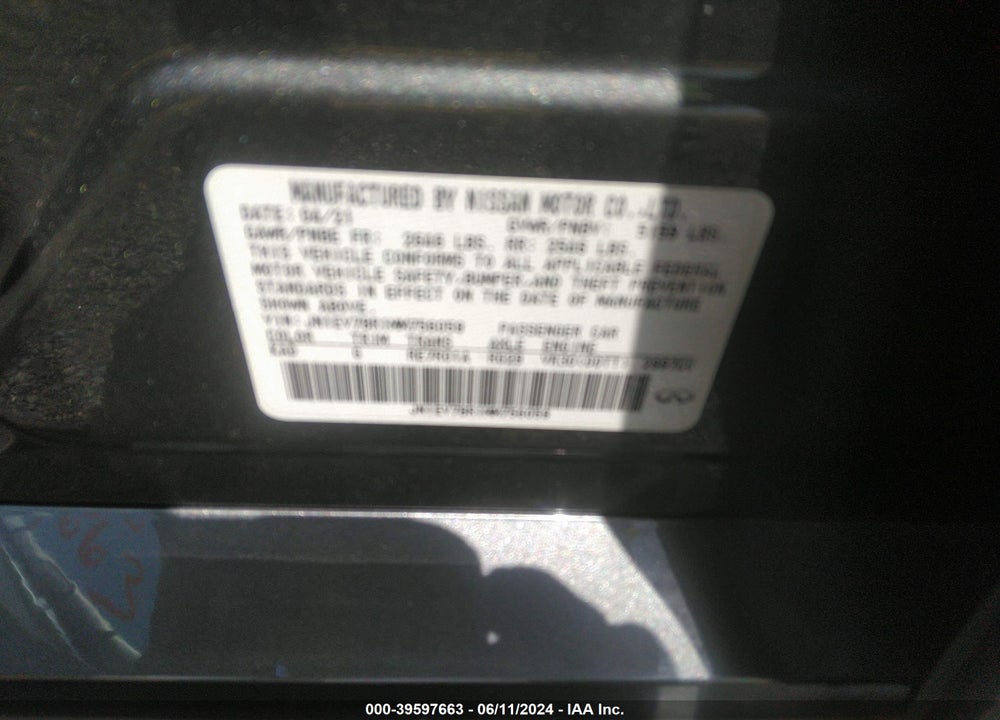 2021 INFINITI Q50 LUXE AWD VIN: JN1EV7BR1MM756059
