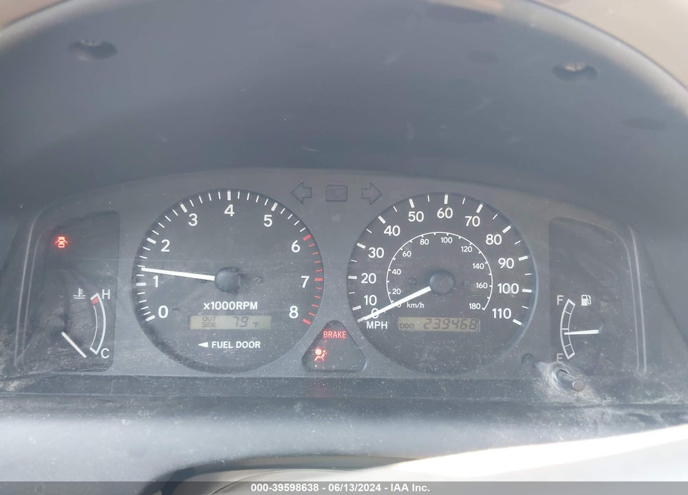 1998 TOYOTA COROLLA LE VIN: 2T1BR18E9WC050074