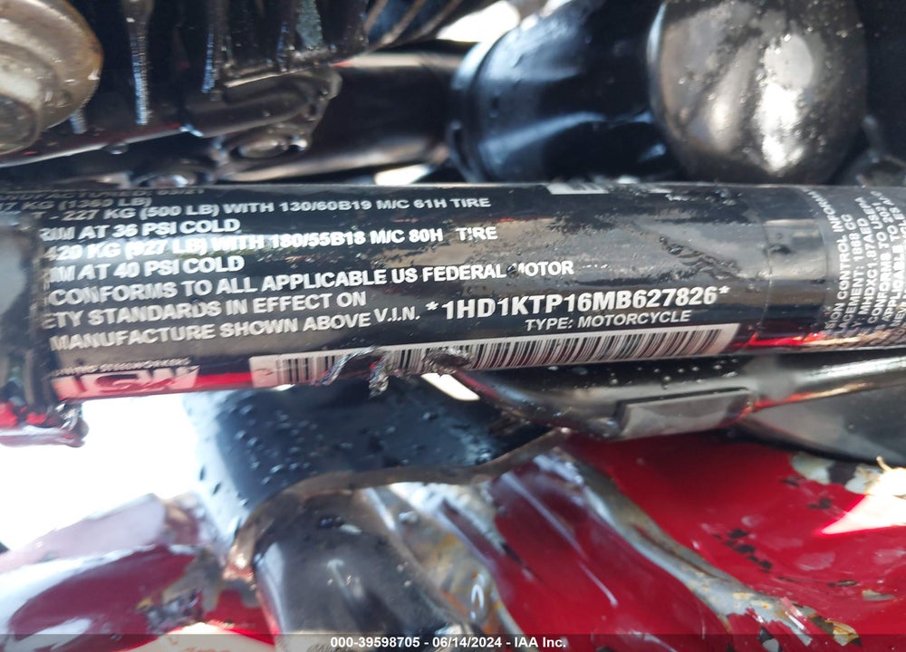 2021 HARLEY-DAVIDSON FLTRXS VIN: 1HD1KTP16MB627826