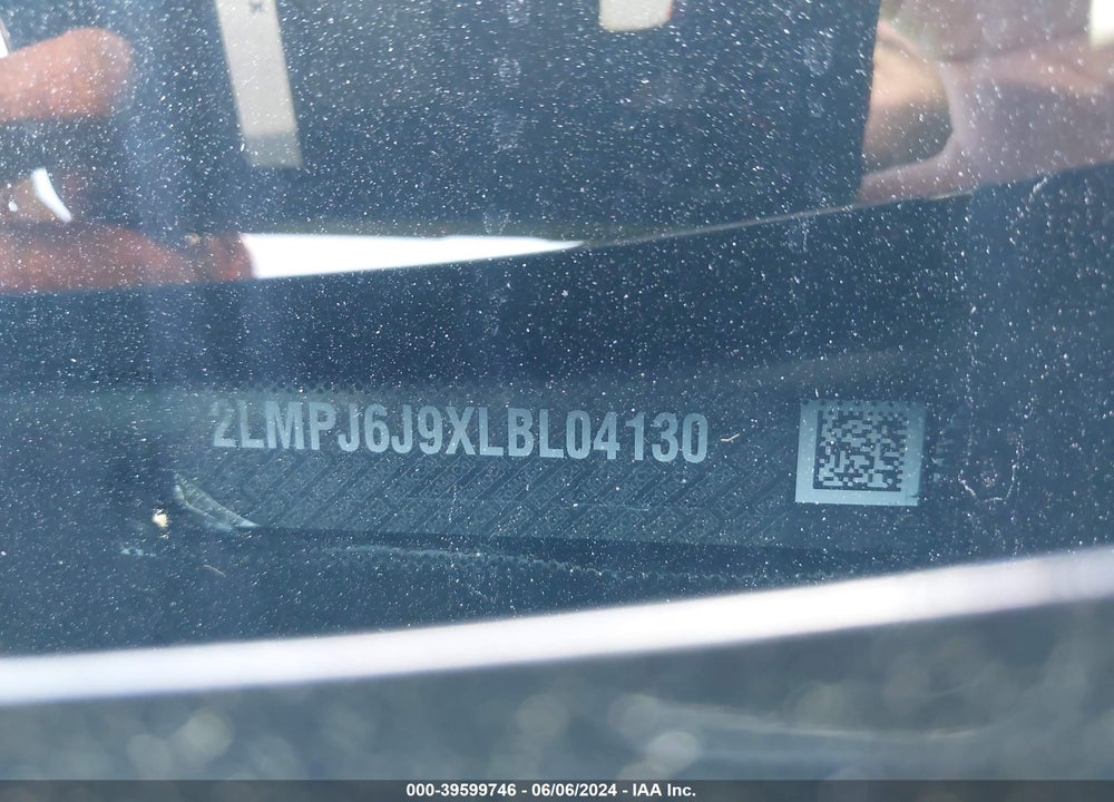 2020 LINCOLN NAUTILUS STANDARD VIN: 2LMPJ6J9XLBL04130