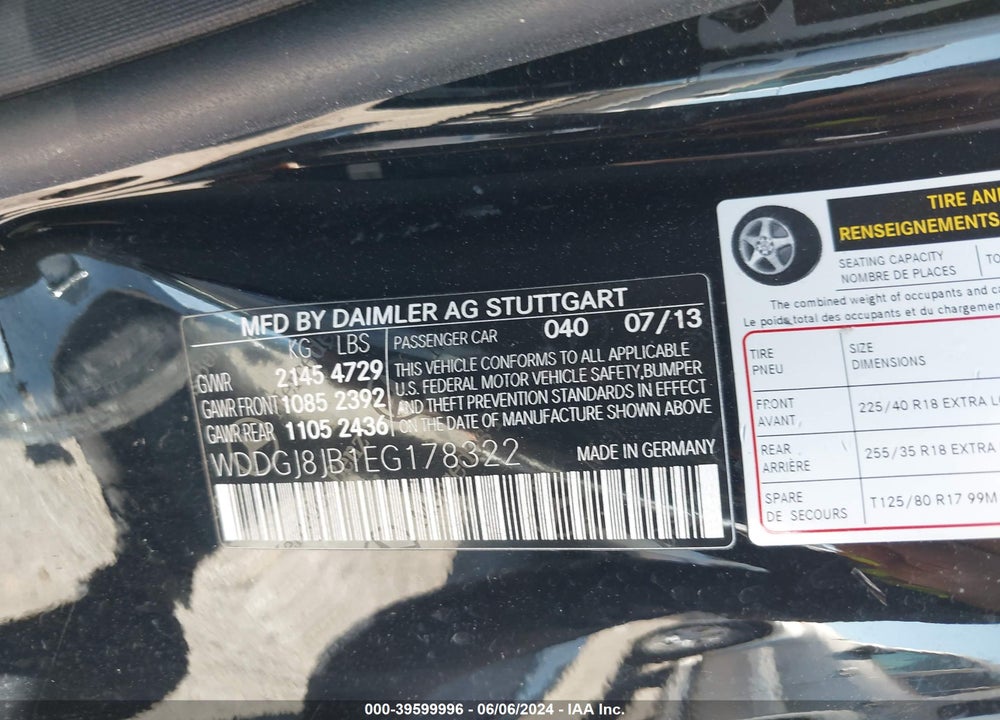 2014 MERCEDES-BENZ C 350 SPORT 4MATIC VIN: WDDGJ8JB1EG178322