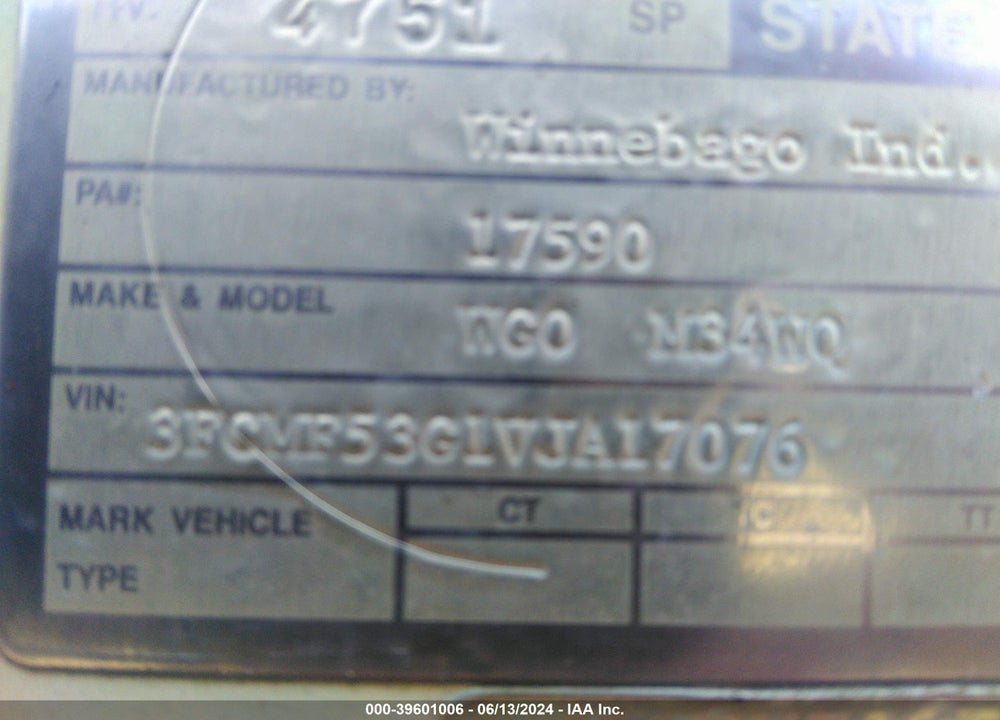 1998 FORD F530 SUPER DUTY VIN: 3FCMF53G1VJA17076