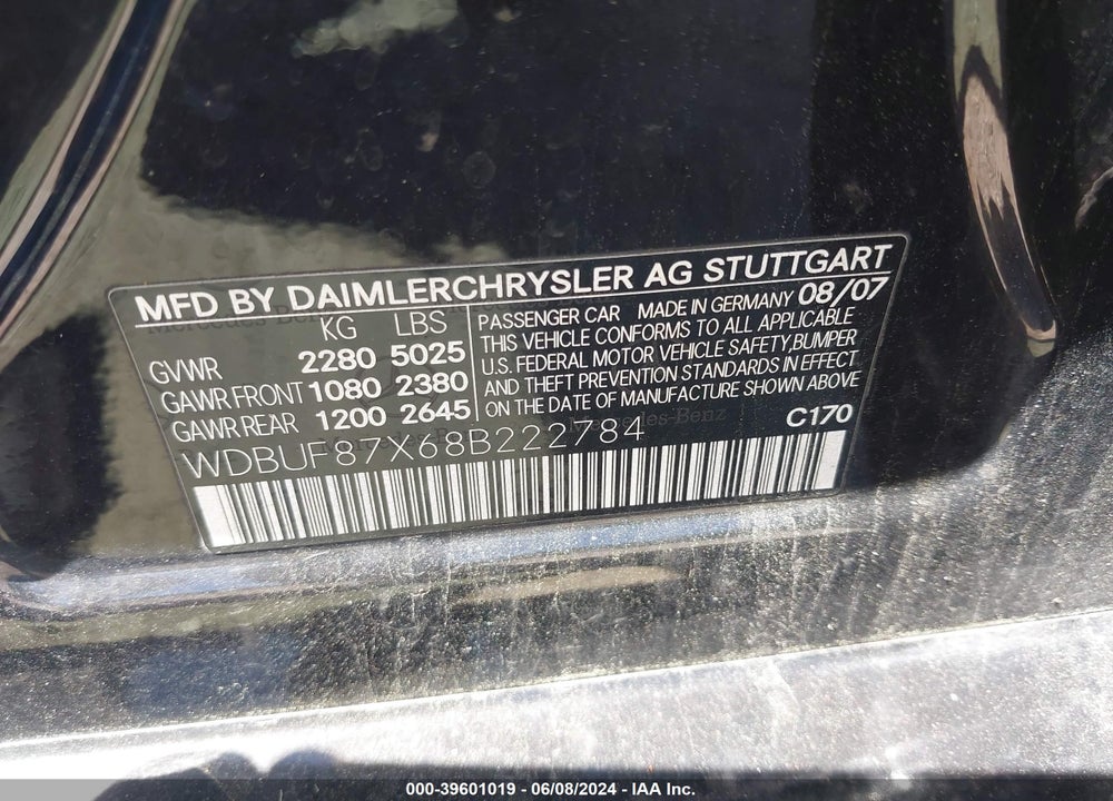 2008 MERCEDES-BENZ E 350 4MATIC VIN: WDBUF87X68B222784