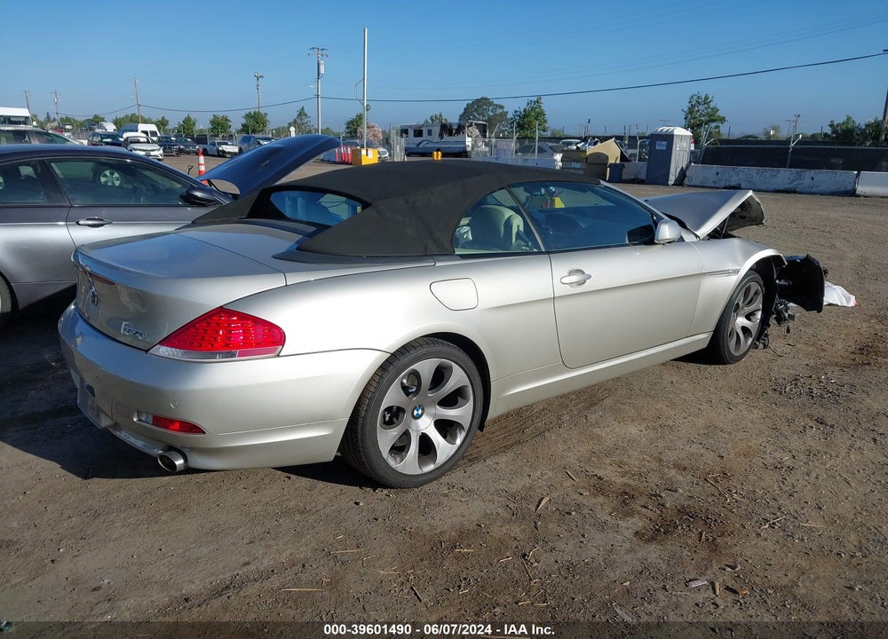 2006 BMW 650I VIN: WBAEK13486CN78789