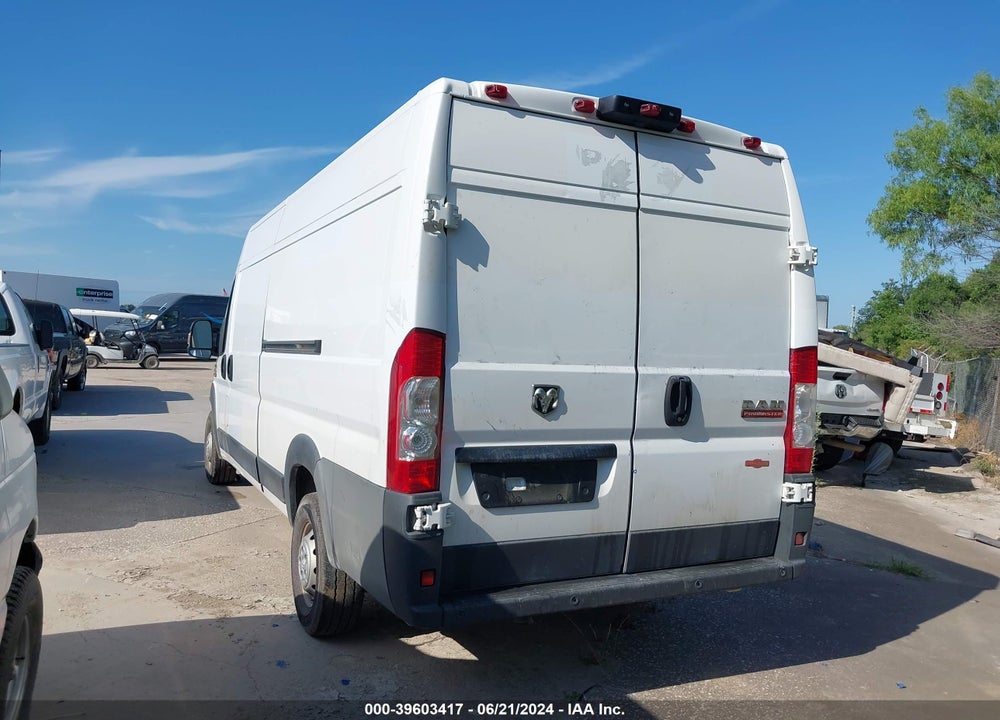 2018 RAM PROMASTER 3500 CARGO VAN HIGH ROOF 159 WB EXT VIN: 3C6URVJG2JE142639