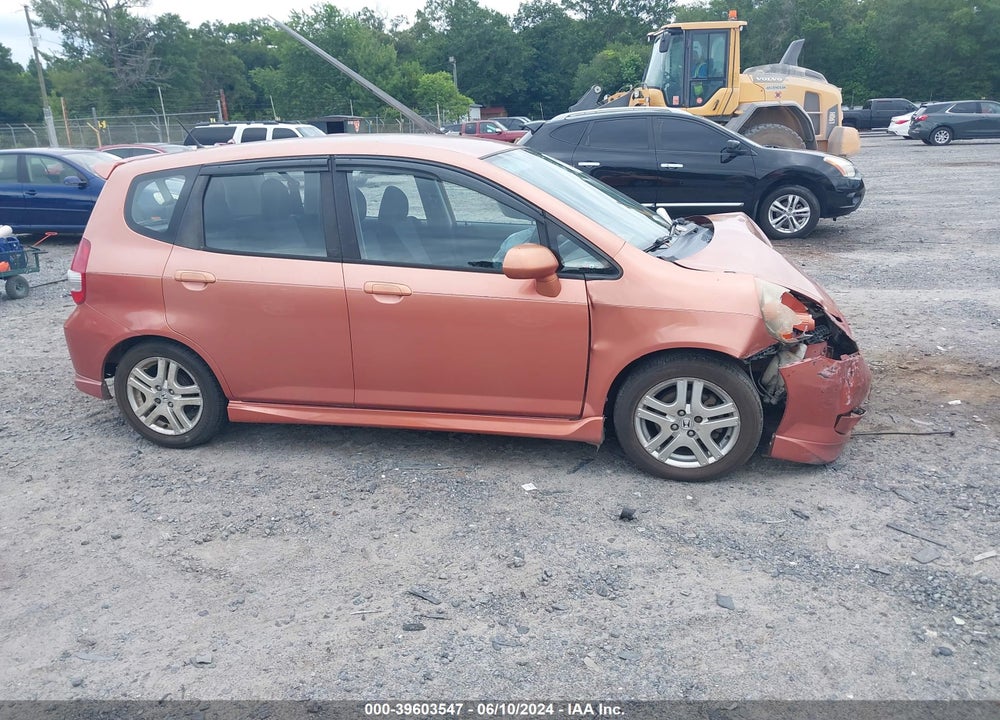 2007 HONDA FIT SPORT VIN: JHMGD38637S039935