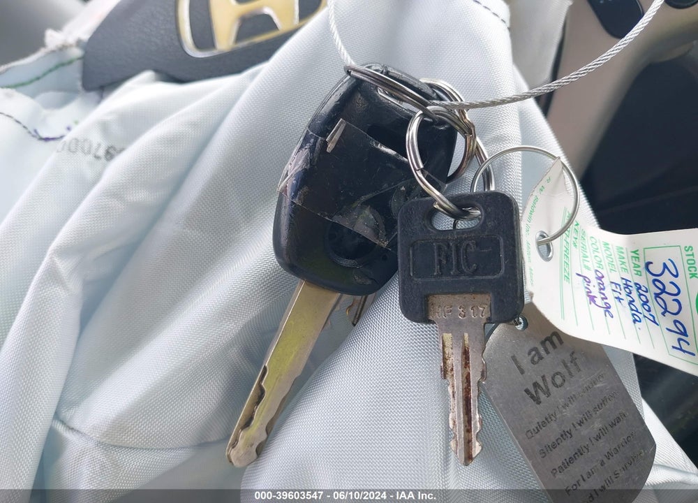 2007 HONDA FIT SPORT VIN: JHMGD38637S039935