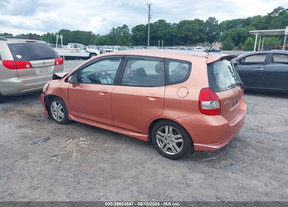 2007 HONDA FIT SPORT VIN: JHMGD38637S039935