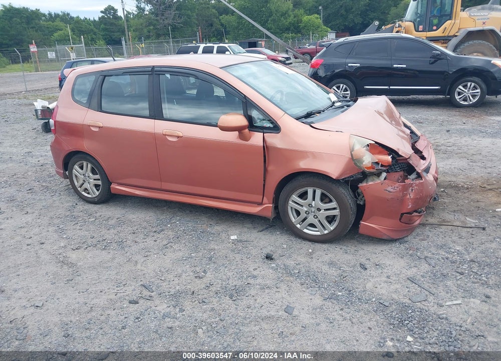 2007 HONDA FIT SPORT VIN: JHMGD38637S039935